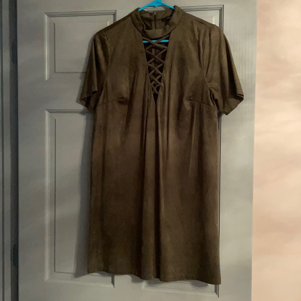 Sage green fitted dress